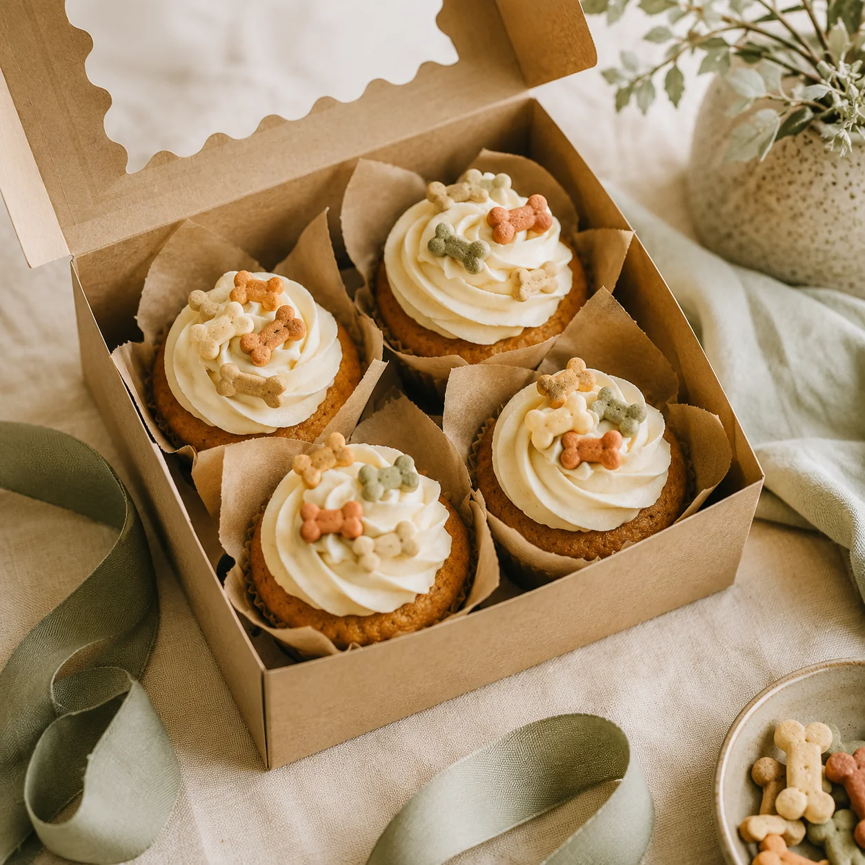 Box of mini cat cakes